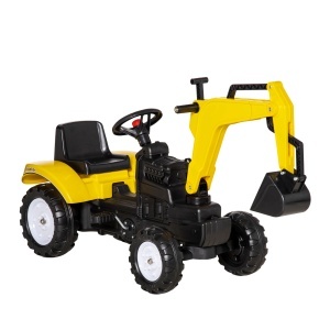 Excavator Copii cu Pedale – Claxon, Cupa Mobila & Distractie Activa