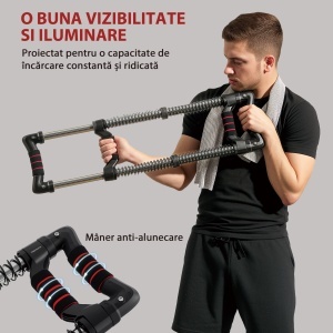 Extensor pentru Piept cu Rezistență Reglabilă între 10-80kg, 80x22x5 cm, Negru - Img 6