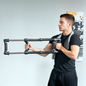 Extensor pentru Piept cu Rezistență Reglabilă între 10-80kg, 80x22x5 cm, Negru - Img 8