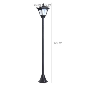 Felinar de Gradina Led Panouri Solare, Negru, 120cm - Img 3