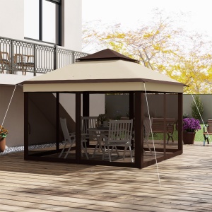 Foisor Pop Up 3 x 3m Cu Plasa, Bej - Img 8