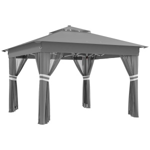 Foisor tip pop-up 3 x 3(m) cu 20 lumini LED, Gri - Img 1