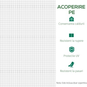 Folie pentru Seră cu 12 Ferestre, Ușă Rulabilă și Margini Îngropate, 3x2x2 m, Alb - Img 6