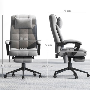 Fotoliu Birou Ergonomic – Masaj 6 Puncte, incalzire & Suport Picioare - Img 3