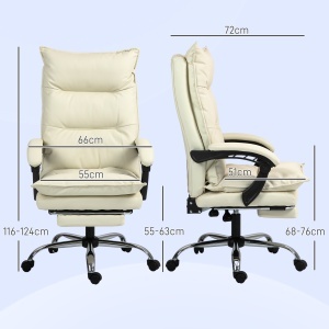 Fotoliu Birou Negru – Rabatabil, Suport Picioare & Ergonomic - Img 3