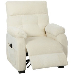 Fotoliu Relax Electric Reclinabil 150° cu Suport pentru Picioare, Șezut Spațios, Fotoliu Electric Silențios, Port USB, Funcție Memorie, Telecomandă, Catifea, pentru Living, Alb