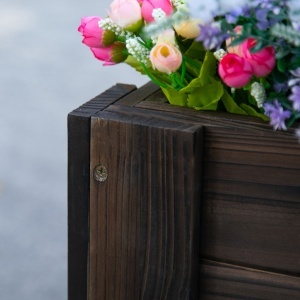 ghiveci din lemn pentru plante, 100x36.5x36 cm, maro - Img 8