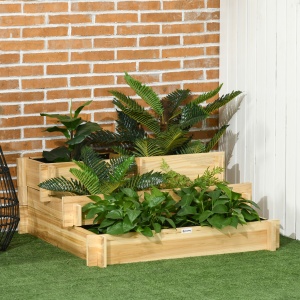 Jardiniera 3 Niveluri din Lemn de Brad – Cultivare Usoara in Gradina - Img 2