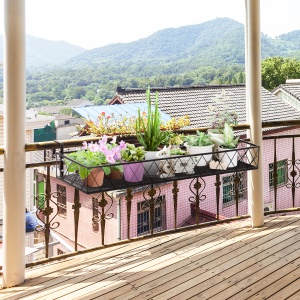Jardiniera de Exterior cu Carlige pentru Balustrada, Suport Ghivece pentru Balcon si Terasa din Metal - Img 2