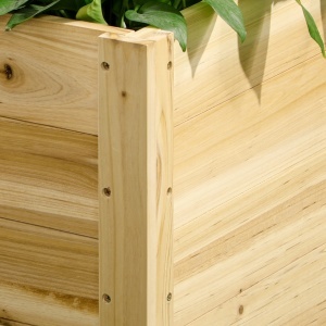 Jardinieră de Gradină cu Orificiu de Drenaj și Căptușeală, Jardinieră din Lemn de Brad cu Roți, 89x48x47 cm, Lemn Natural - Img 8