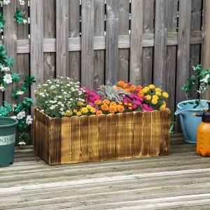 Jardinieră de Grădină Dreptunghiulară pentru Plante, 80x33x30 cm, Lemn Natural - Img 2