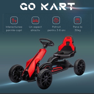 Kart Copii cu Pedale – Scaun Reglabil, Roti EVA 100×58×58.5 cm - Img 7