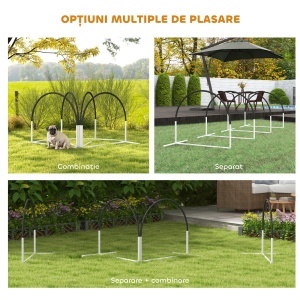 Kit de Antrenament cu Obstacole pentru Animale de Companie, Set Echipament de Agilitate pentru Câini, 89x69x99 cm, Portoccaliu - Img 4