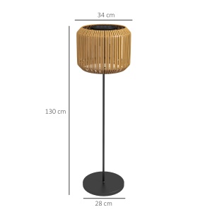 Lampă Solară de Grădină cu Iluminare LED și Aprindere Automată, Ø34x130 cm, Galben - Img 3