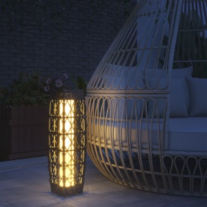 Lampă Solară de Grădină cu Iluminare LED și Aprindere Automată, 20x20x68 cm, Gri - Img 2