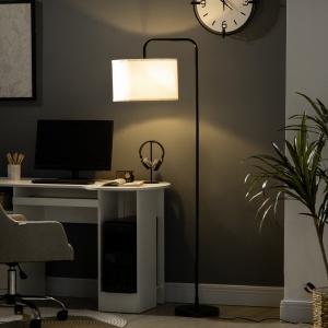 Lampadar Arcuit cu Abajur Efect In, Alb-Neagru - Img 2