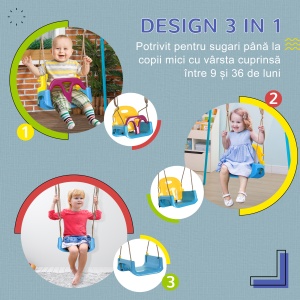 Leagan Copii 3 in 1 – Cu Spatar si Centuri - Img 4