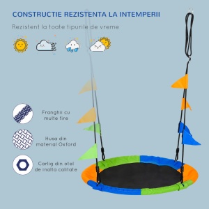 Leagan Rotund Copii – Multicolor, pentru Interior & Exterior - Img 6