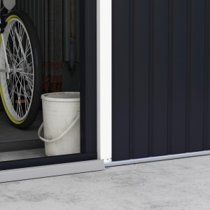Magazie de Depozitare de 11 x 9 din Metal pentru Unelte de Gradina cu Usi Glisante Duble si 4 Orificii de Aerisire - Img 9