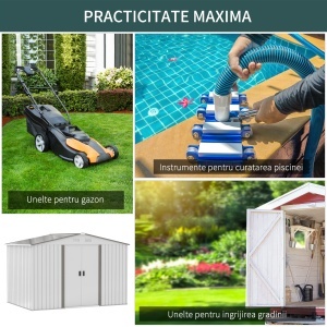Magazie Gradina 277×195×192 cm – Otel & PP cu Usi Glisante Duble - Img 7
