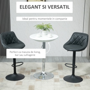 Masă bar cu plan rotativ inaltime reglabila, baza otel - Img 4