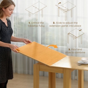 Masă de Dining Extensibilă pentru 4-6 Persoane din Lemn și Oțel, 140x80x77,5 cm, Culoare Lemn - Img 5