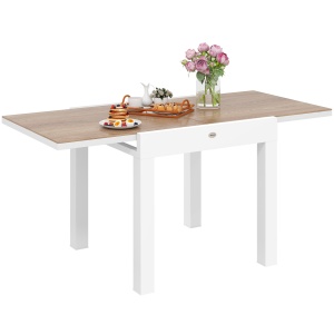 Masă de Grădină Extensibilă din Aluminiu cu Blat din PSPC, 80/160x80x75 cm, Alb
