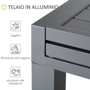 Masa de Gradina Extensibila pentru 8-10 Persoane cu Structura din Aluminiu, 135-270x90x75cm, Gri - Img 5