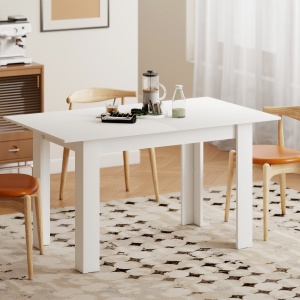 Masă extensibilă 140-180x80cm, albă, pentru 6-8 persoane, pentru spații mici - Img 8