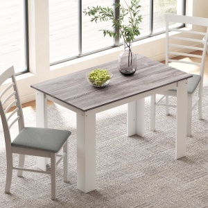 Masă Modernă de Dining pentru 4-6 Persoane 120x69x75 cm Gri și Alb - Img 2