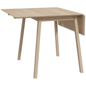 Masă Pliantă cu Economie de Spațiu cu 2 Clapete, Masă pentru 2-4 Persoane din Lemn de Pin, 110x86x75 cm, Lemn Natural