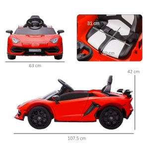 Mașinuță Electrică pentru Copii 3-5 Ani cu Uși Fluture, Mașinuță Electrică cu Telecomandă, 107,5x63x42 cm, Roșu - Img 3