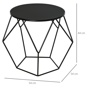 masuta geometrica, otel 54x54x44cm, negru - Img 3