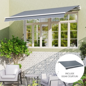 Material de Înlocuire pentru Copertină Retractabilă, 282x250 cm, Gri - Img 7