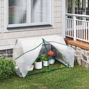 Mini Sera pentru gradina balcon din plastic PE otel cu inchidere cu fermoar alb transparent pentru fructe pentru legume pentru plante pentru flori - Img 9