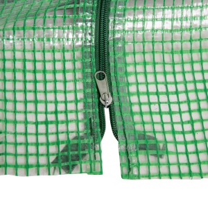 Mini Seră Portabilă cu Uși Mari cu Fermoar și Acoperiș din PE pentru Protecție Împotriva Apei/UV, 180x90x90 cm, Verde - Img 8