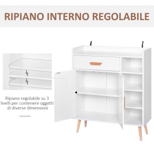 mobilier multifunctional, 80 x 29.5x96cm alb - Img 7