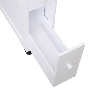 Mobilier pentru Baie in Lemn cu Rafturi si 2 Sertare,Alb 16x52x66cm - Img 8