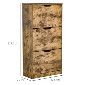 Mobilier Suport pentru Pantofi 3 Usi cu Polite Reglabile pentru 12-18 Pantofi Maro - Img 3