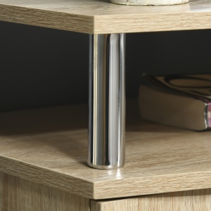 Mobilier TV Modern cu 2 Rafturi, Gauri cablu si 2 Dulapioare in PAL 105x40x55cm Stejar - Img 7