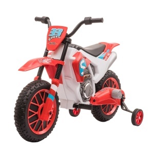 Motocicleta Electrica pentru Copii Baterie 12V Reincarcabila si Rotite Rosu - Img 1