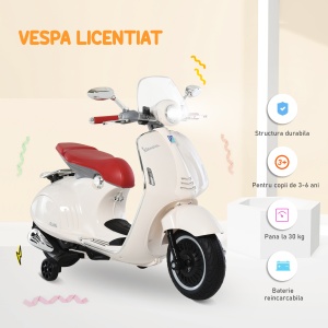 Motocicleta Jucarie Licenta Oficiala Vespa, Roz - Img 4