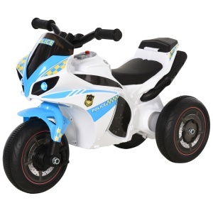 Motocicletă pentru Copii 18-36 Luni cu 3 Roți, Muzică și Faruri, 74x39x48 cm, Albastru Deschis - Img 1