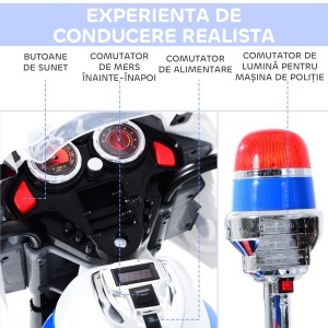 Motoreta Electrica Copii – 3 Roti, Lumini & Sunete - Img 3