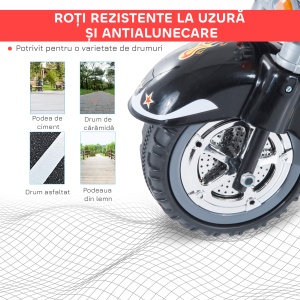 Motoreta Electrica pentru Copii 3-6 ani cu 3 Roti 6V, Negru - Img 6