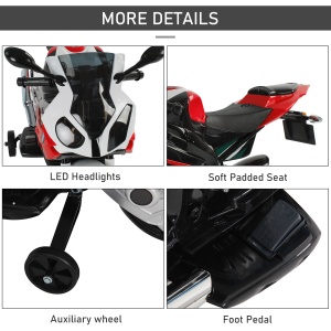 Motoreta Electrica pentru Copii BMW RR 12V, Negru si Rosu - Img 6