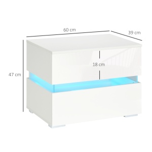 Noptiera cu LED RGB – 2 Sertare, Luciu Puternic, 16 Culori - Img 3
