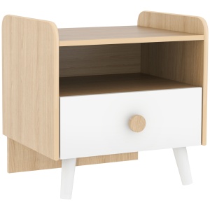 Noptieră cu Sertar pentru Copii 3-10 Ani, cu Design Minimalist pentru Dormitor, 40x32,5x40 cm, Lemn Natural - Img 1