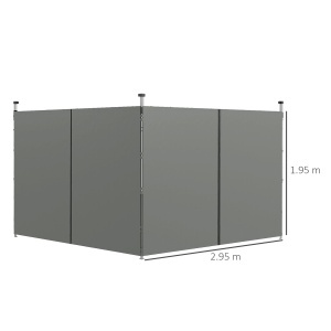 Panouri Laterale pentru Foisor cu Usi cu Fermoar, pentru Foisoare Pliabile de 3x3(m) sau 3x6m, Gri Inchis - Img 3