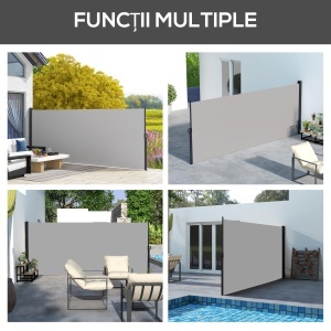 Paravan Lateral Retractabil 400x180 cm Gri - Img 7